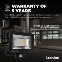 Ledvion Osram LED Breedstraler met Sensor 50W – 4000K - Quick Connector - 5 Jaar garantie