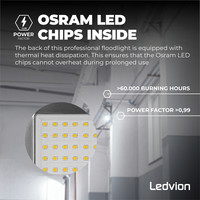 Ledvion Osram LED Breedstraler met Sensor 50W – 4000K - Quick Connector - 5 Jaar garantie