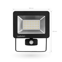 Ledvion LED Breedstraler met Sensor 50W - Osram LED Chips - 6500K - Quick Connector - 5 Jaar garantie