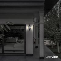 Ledvion Buitenlamp met Sensor - Zwart Klassiek - E27 Fitting  - IP44