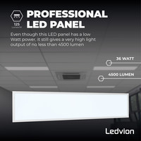 Samsung LED Paneel 30x120 - 36W - 125 lm/W - UGR <19 - 6500K - 5 Jaar Garantie Ledvion Samsung LED Paneel 30x120 - 36W - 125 lm/W - UGR <19 - 6500K - 5 Jaar Garantie