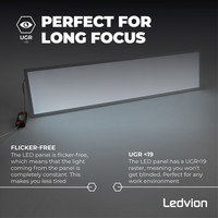 Samsung LED Paneel 30x120 - 36W - 125 lm/W - UGR <19 - 6500K - 5 Jaar Garantie Ledvion Samsung LED Paneel 30x120 - 36W - 125 lm/W - UGR <19 - 6500K - 5 Jaar Garantie