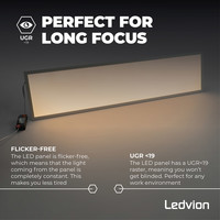 Samsung LED Paneel 30x120 - 36W - 125 lm/W - UGR <19 - 3000K - 5 Jaar Garantie Ledvion Samsung LED Paneel 30x120 - 36W - 125 lm/W - UGR <19 - 3000K - 5 Jaar Garantie