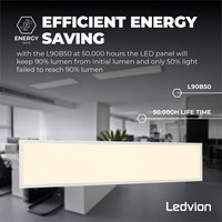 Samsung LED Paneel 30x120 - 36W - 125 lm/W - UGR <19 - 3000K - 5 Jaar Garantie Ledvion Samsung LED Paneel 30x120 - 36W - 125 lm/W - UGR <19 - 3000K - 5 Jaar Garantie
