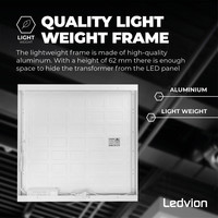 Ledvion LED Paneel Opbouw - 60x60 - Aluminium - Wit