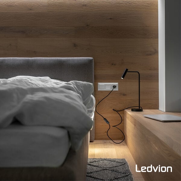 Ledvion LED Snoerdimmer Zwart 0-50 Watt 220-240V - Fase Afsnijding