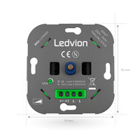 Ledvion LED Dimmer 5-600 Watt 220-240V - Fase Afsnijding - Universeel