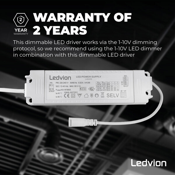 Ledvion LED Driver Dimbaar voor LED Panelen 0-10V
