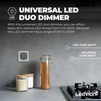 Ledvion LED Duo Dimmer 2x 3-100 Watt - 220-240V - Fase Afsnijding