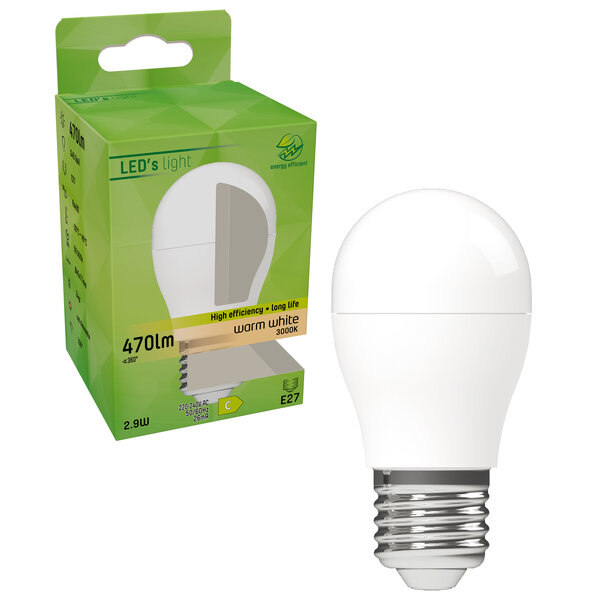 Lightexpert E27 LED Lamp Globe Ø45 - 2.9W - 162lm/W - 3000K - 470 Lm