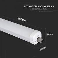 IP65 LED Armatuur 60 cm - 18W - 1440 Lumen - 4000K - Koppelbaar V-TAC IP65 LED Armatuur 60 cm - 18W - 1440 Lumen - 4000K - Koppelbaar
