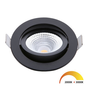 EcoDim LED Inbouwspots Zwart - 5W – IP54 – 2000K-3000K - Kantelbaar LED Inbouwspots Zwart - 5W – IP54 – 2000K-3000K - Kantelbaar