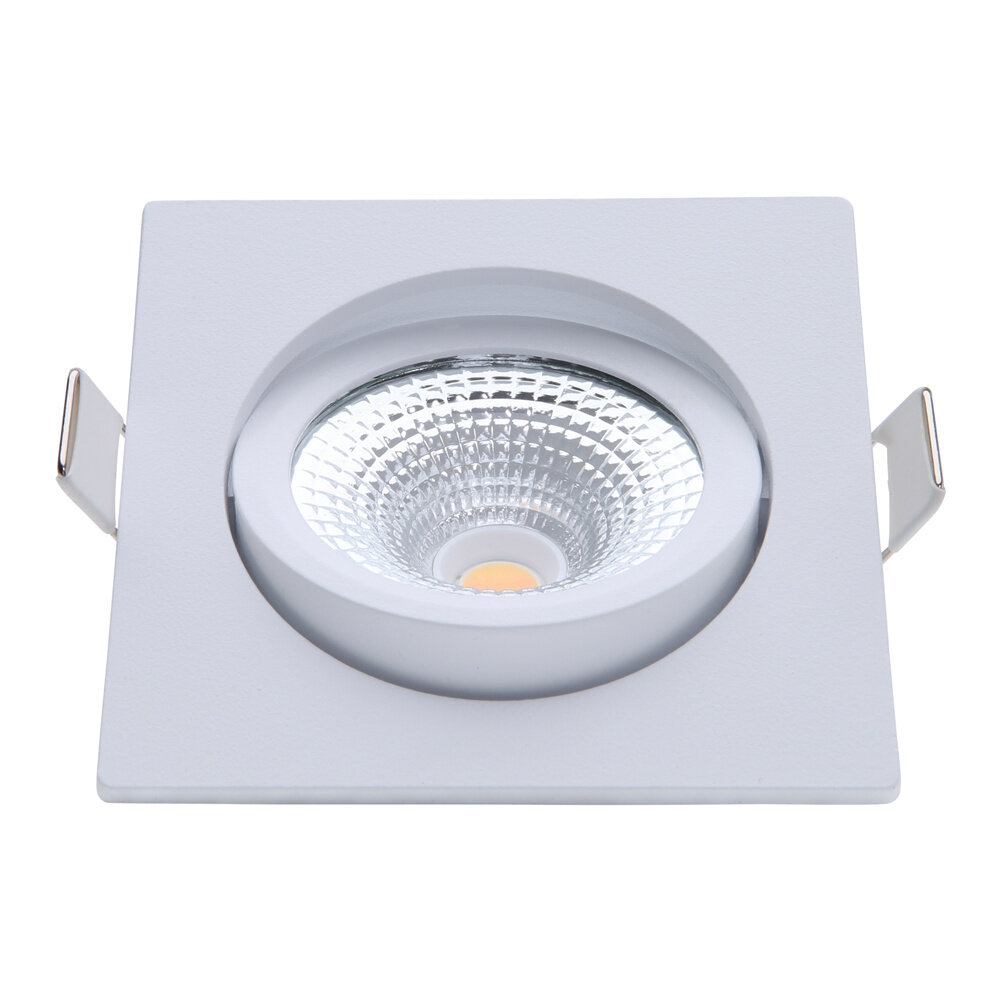 EcoDim LED Inbouwspots Wit - 5W – IP54 – 2000K-3000K - Kantelbaar - Vierkant