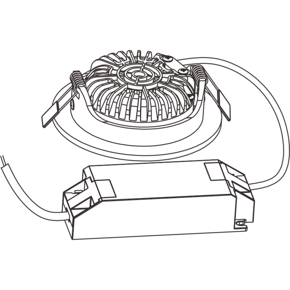 EcoDim LED Inbouwspots Zwart - 5W – IP54 – 2000K-3000K - Kantelbaar - Vierkant