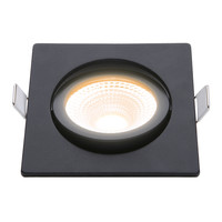 EcoDim LED Inbouwspots Zwart - 5W – IP54 – 2000K-3000K - Kantelbaar - Vierkant