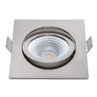 EcoDim LED Inbouwspots Nikkel - 5W – IP54 – 2000K-3000K - Kantelbaar - Vierkant