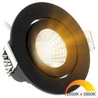 EcoDim LED Inbouwspots  Zwart - 5W – IP54 – 2000K-3000K - Kantelbaar