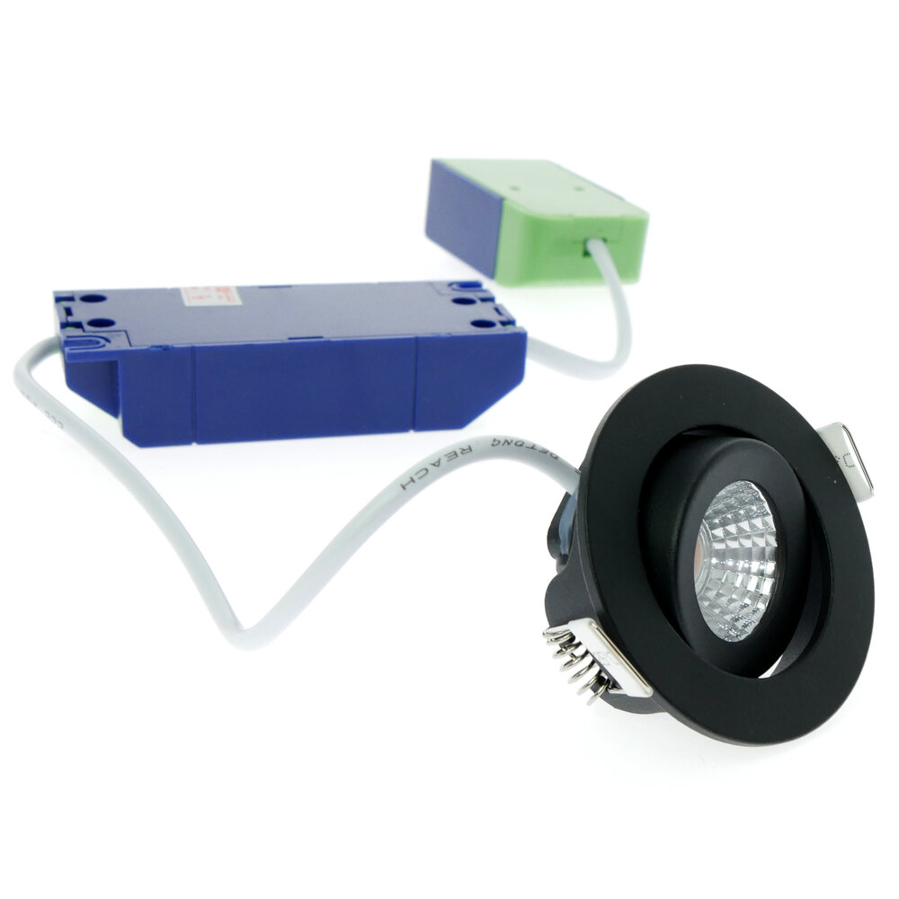 EcoDim LED Inbouwspots  Zwart - 5W – IP54 – 2000K-3000K - Kantelbaar