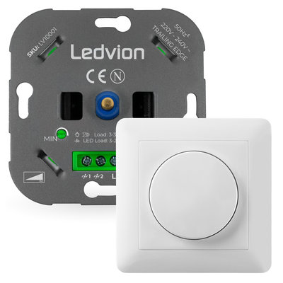 Ledvion LED Dimmer 3-250 Watt 220-240V - Fase Afsnijding - Universeel - Compleet LED Dimmer 3-250 Watt 220-240V - Fase Afsnijding - Universeel - Compleet