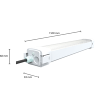 Lightexpert LED Tri Proof Armatuur 150CM - 60W - 150Lm/W - 4500K - IP65 - IK10 - Koppelbaar