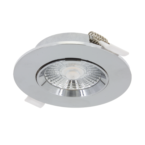 Lightexpert LED Inbouwspots Chroom - 6W – IP44 – 3000K - Dimbaar