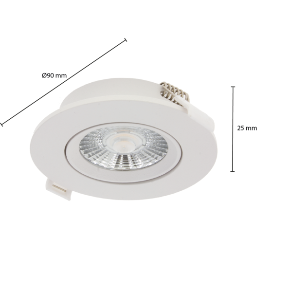 Lightexpert LED Inbouwspots  Wit - 6W – IP44 – 2700K - Dimbaar