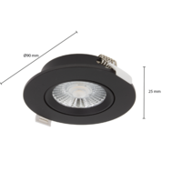 LED Inbouwspots Zwart - 6W – IP44 – 3000K - Dimbaar Lightexpert LED Inbouwspots Zwart - 6W – IP44 – 3000K - Dimbaar