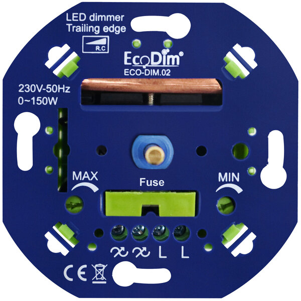 EcoDim LED Dimmer 0-150 Watt – Universeel - Fase Afsnijding (RC)