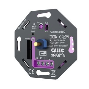 Calex Smart WIFI LED Dimmer 5-250W LED 230V - Fase Aan/Afsnijding - Universeel Smart WIFI LED Dimmer 5-250W LED 230V - Fase Aan/Afsnijding - Universeel