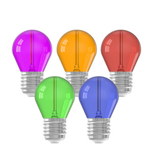 Calex Gekleurde LED kogellamp - 5-pack - E27 - 1W - 220-240V Gekleurde LED kogellamp - 5-pack - E27 - 1W - 220-240V