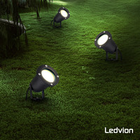 Ledvion Set van 6 LED prikspots - IP65 - Aluminium - GU10 Fitting - 1M Kabel