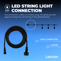 Ledvion 3 Meter Netsnoer Incl. Stekker voor Prikkabel - IP44