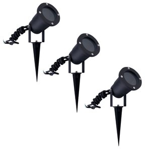 Ledvion Set van 3 LED prikspots - IP65 - Aluminium - GU10 Fitting - 1M Kabel Set van 3 LED prikspots - IP65 - Aluminium - GU10 Fitting - 1M Kabel