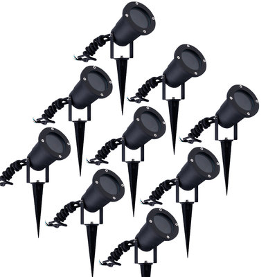 Ledvion Set van 9 LED prikspots - IP65 - Aluminium - GU10 Fitting - 1M Kabel Set van 9 LED prikspots - IP65 - Aluminium - GU10 Fitting - 1M Kabel