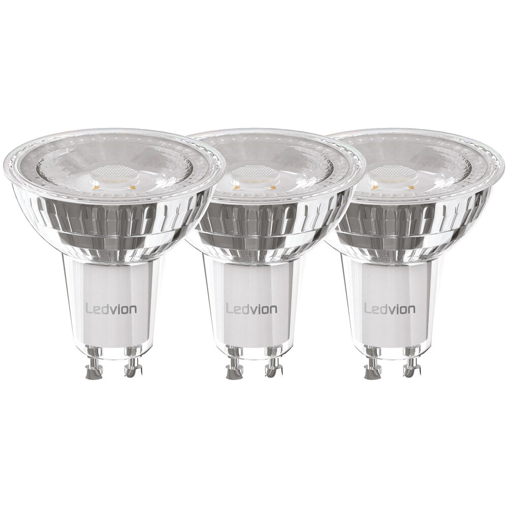 Ledvion GU10 Led Lamp - 3 PACK Wit - 4.5W - Vervangt 55W