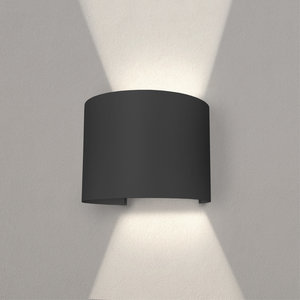 Ledvion Dimbare LED Wandlamp Buiten Rond Antraciet - Tweezijdig - 3000K - 7W Dimbare LED Wandlamp Buiten Rond Antraciet - Tweezijdig - 3000K - 7W