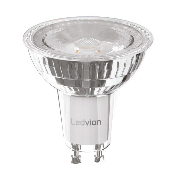 Ledvion Dimbare GU10 LED Spot - 5W - 2700K - 345 Lumen - Full Glass