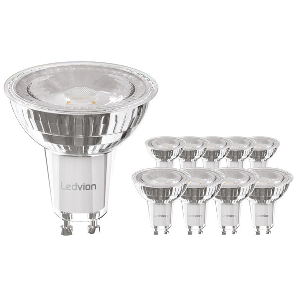 Ledvion 10x Dimbare GU10 LED Spots - 3W - 6500K - Voordeelverpakking