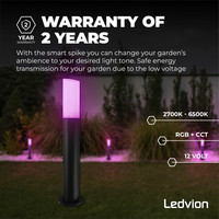 Smart WiFi Staande Buitenlampen - RGB+3000K - IP44 - Smart paalverlichting - Zwart - Plug & Play Ledvion Smart WiFi Staande Buitenlampen - RGB+3000K - IP44 - Smart paalverlichting - Zwart - Plug & Play