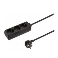 Stekkerdoos - 3 Stopcontacten – Verlengsnoer 1.5M - Tafelcontactdoos - Zwart