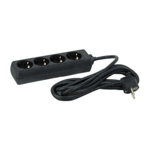 Stekkerdoos - 4 Stopcontacten – Verlengsnoer 1.5M - Tafelcontactdoos - Zwart
