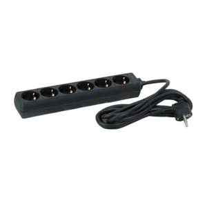 Stekkerdoos - 6 Stopcontacten – Verlengsnoer 1.5M - Tafelcontactdoos - Zwart