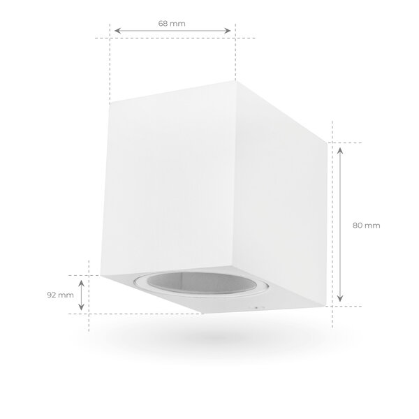 Ledvion Wandlamp Buiten San Diego - IP54 - GU10 Fitting - Wit - Geschikt voor Binnen & Buiten