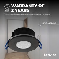 Ledvion Zwarte Inbouw Bewegingssensor 360° Met Schemerschakelaar 8M Bereik Max. 600W IP65