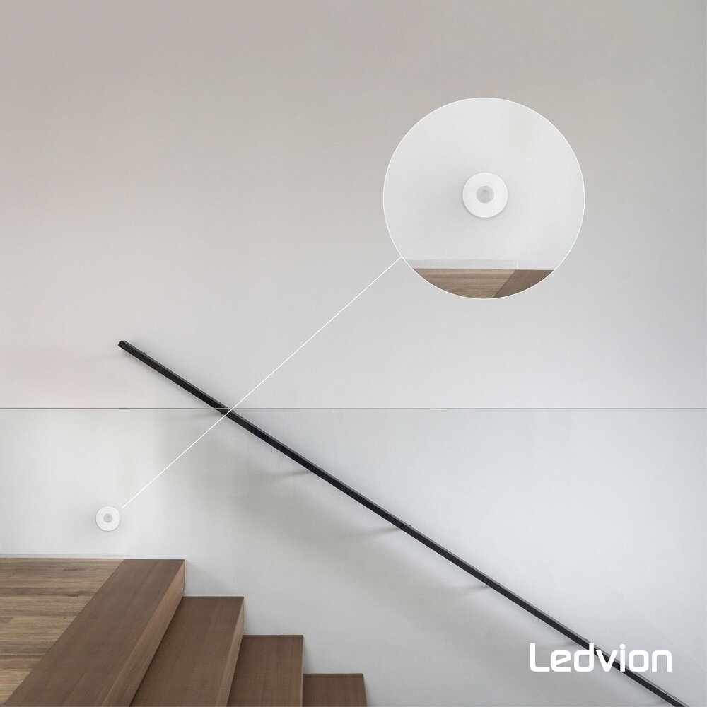 Ledvion Witte Opbouw Bewegingssensor 360° Met Schemerschakelaar 8M Bereik