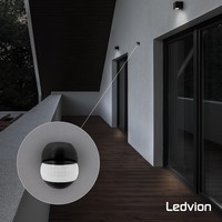 Zwarte Opbouw Bewegingssensor 180° Met Schemerschakelaar 12M Bereik Max. 400W Ledvion Zwarte Opbouw Bewegingssensor 180° Met Schemerschakelaar 12M Bereik Max. 400W