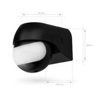 Zwarte Opbouw Bewegingssensor 180° Met Schemerschakelaar 12M Bereik Max. 400W Ledvion Zwarte Opbouw Bewegingssensor 180° Met Schemerschakelaar 12M Bereik Max. 400W