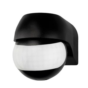 Ledvion Zwarte Opbouw Bewegingssensor 180° Met Schemerschakelaar 12M Bereik Max. 400W Zwarte Opbouw Bewegingssensor 180° Met Schemerschakelaar 12M Bereik Max. 400W