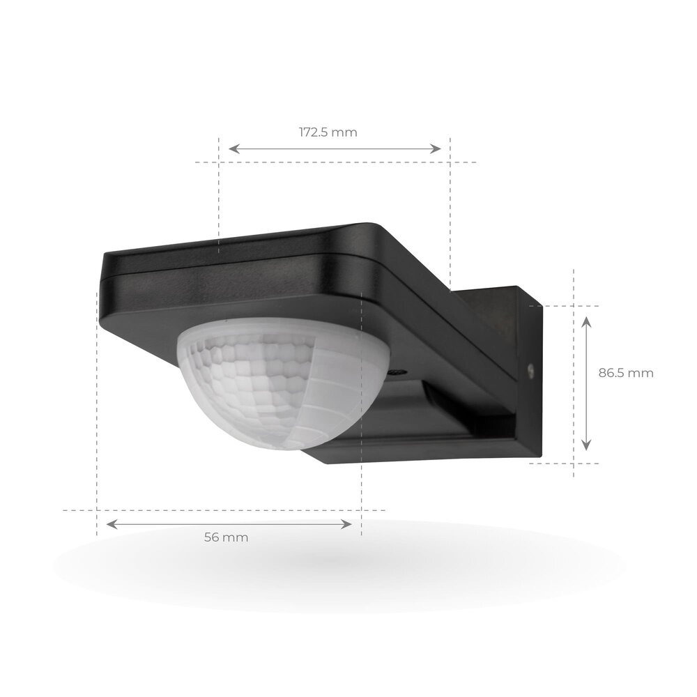 Ledvion Zwarte Opbouw Bewegingssensor 360° Met Schemerschakelaar 20M Bereik - IP65