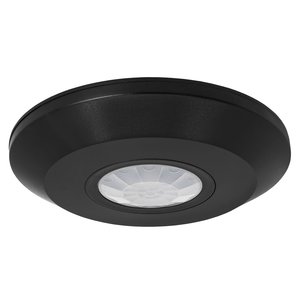 Ledvion Zwarte Opbouw Bewegingssensor 360° Met Schemerschakelaar 8M Bereik Zwarte Opbouw Bewegingssensor 360° Met Schemerschakelaar 8M Bereik